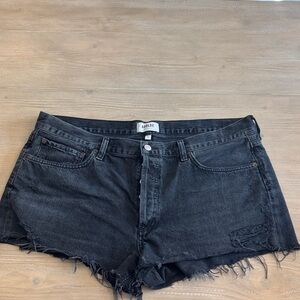 Agolde Distressed Black Jean Shorts